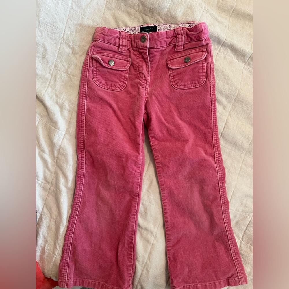 Mini Boden pink velvet pants size 6